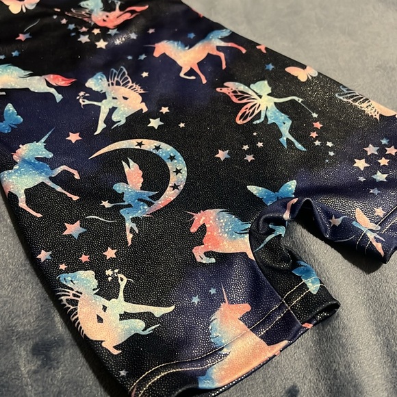 Brand New Galaxy Unicorn Sparkle Leotard with shorts - Picture 2 of 8